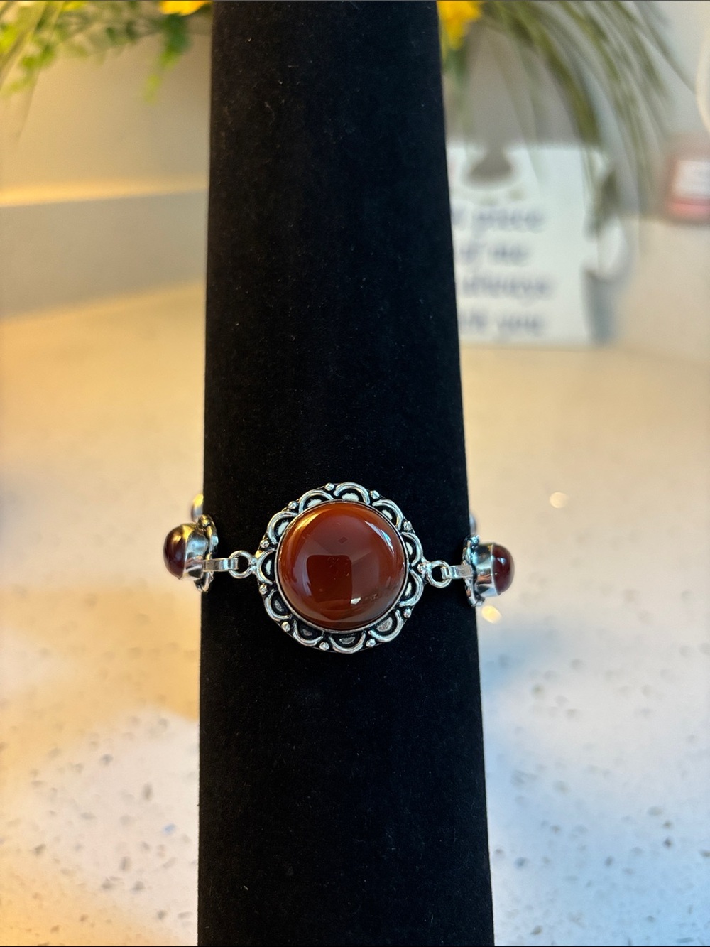 Sterling Silver Carnelian Gemstone Bracelet
